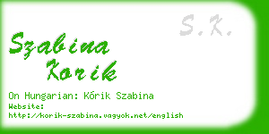 szabina korik business card